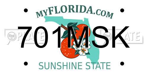 701MSK Florida License Plate