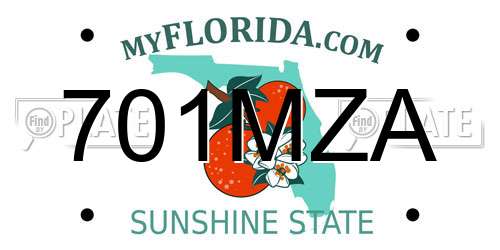 701MZA Florida License Plate