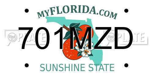 701MZD Florida License Plate