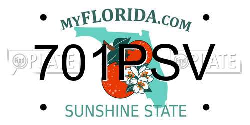 701PSV Florida License Plate