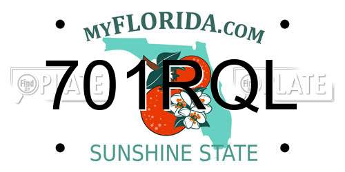 701RQL Florida License Plate