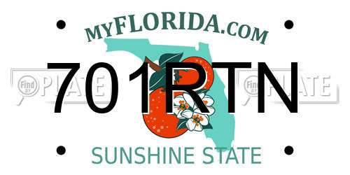 701RTN Florida License Plate