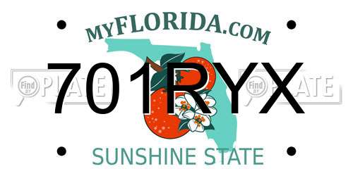 701RYX Florida License Plate