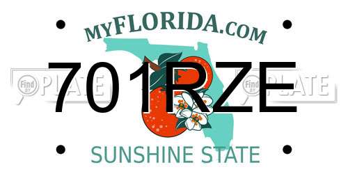 701RZE Florida License Plate