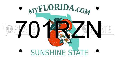 701RZN Florida License Plate