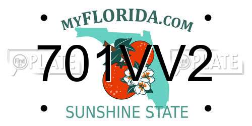 701VV2 Florida License Plate