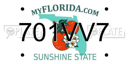 701VV7 Florida License Plate