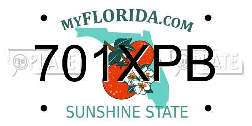 701XPB Florida License Plate