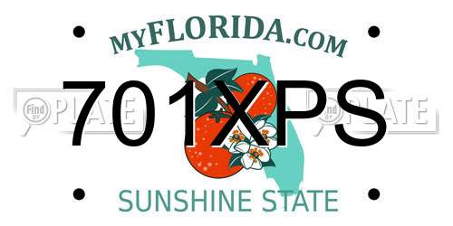 701XPS Florida License Plate