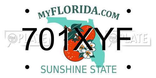 701XYF Florida License Plate