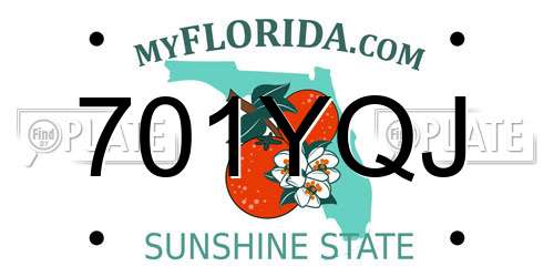 701YQJ Florida License Plate