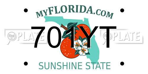 701YT Florida License Plate