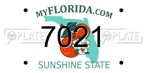 7021 Florida License Plate