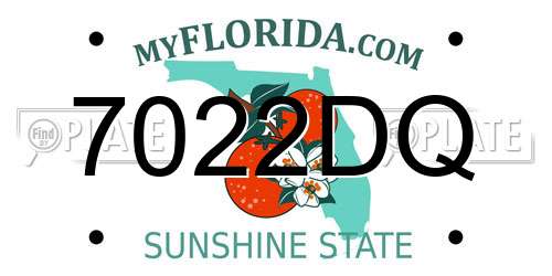 7022DQ Florida License Plate