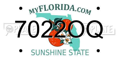 7022OQ Florida License Plate