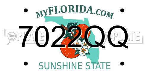 7022QQ Florida License Plate