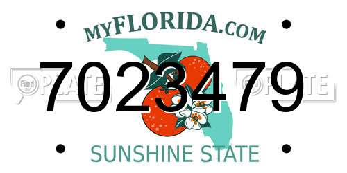 7023479 Florida License Plate