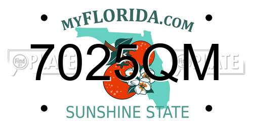 7025QM Florida License Plate