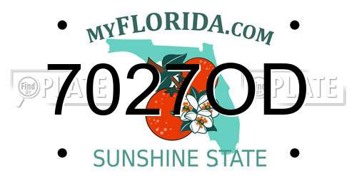 7027OD Florida License Plate