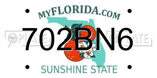 702BN6 Florida License Plate