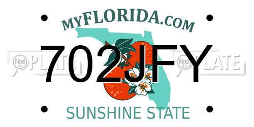 702JFY Florida License Plate