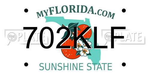702KLF Florida License Plate