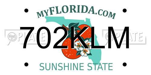 702KLM Florida License Plate