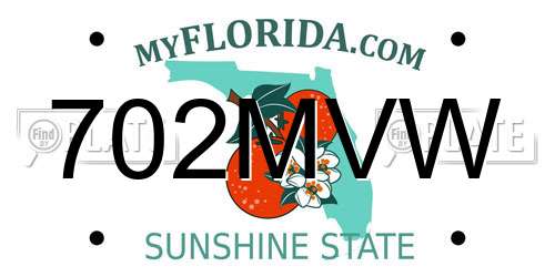 702MVW Florida License Plate