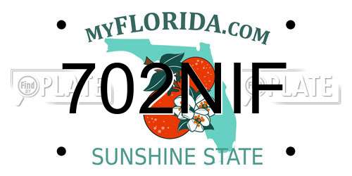 702NIF Florida License Plate
