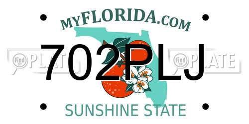 702PLJ Florida License Plate