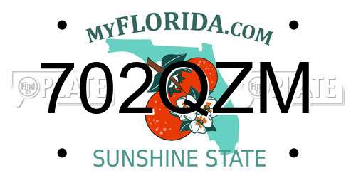 702QZM Florida License Plate