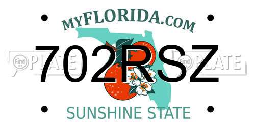 702RSZ Florida License Plate