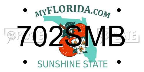 702SMB Florida License Plate