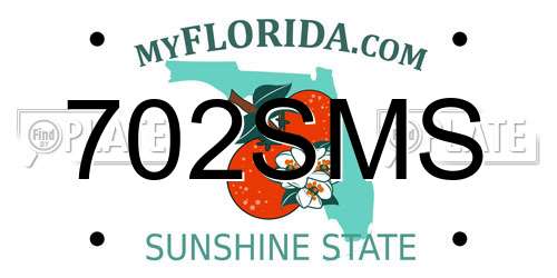 702SMS Florida License Plate