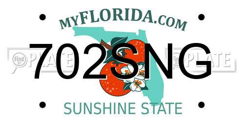 702SNG Florida License Plate