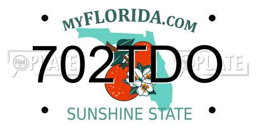 702TDO Florida License Plate