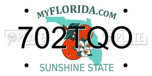 702TQO Florida License Plate