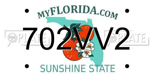 702VV2 Florida License Plate
