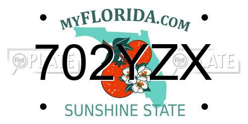 702YZX Florida License Plate