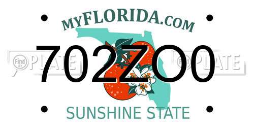 702ZO0 Florida License Plate