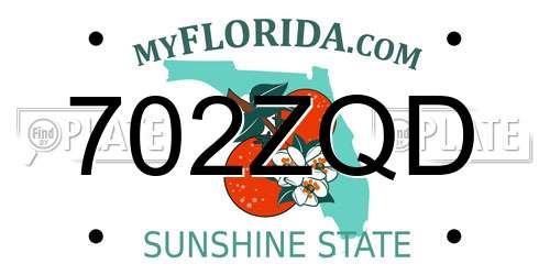702ZQD Florida License Plate