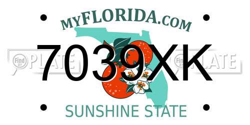 7039XK Florida License Plate