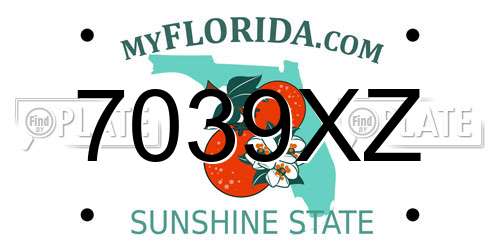7039XZ Florida License Plate