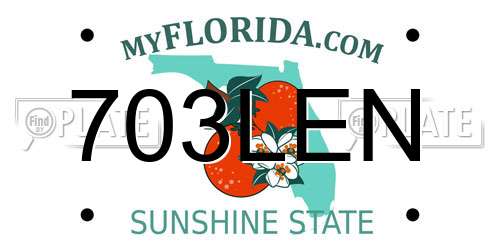 703LEN Florida License Plate
