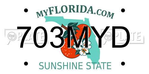 703MYD Florida License Plate