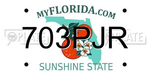 703PJR Florida License Plate