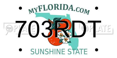 703RDT Florida License Plate