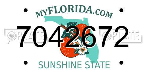 7042672 Florida License Plate