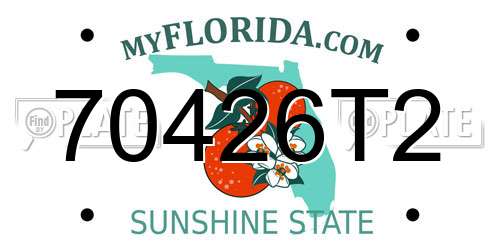 70426T2 Florida License Plate