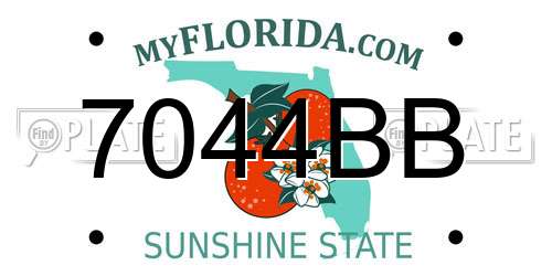7044BB Florida License Plate